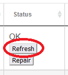 Screenshot of "Refresh" button on Z-Wave Details page
