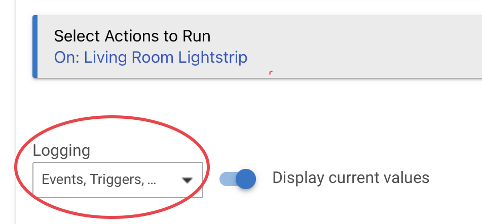 Action, Trigger, and Event logging options in Rule 5.1 shown as checkboxes