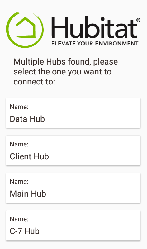 Android select hub in mobile app.png